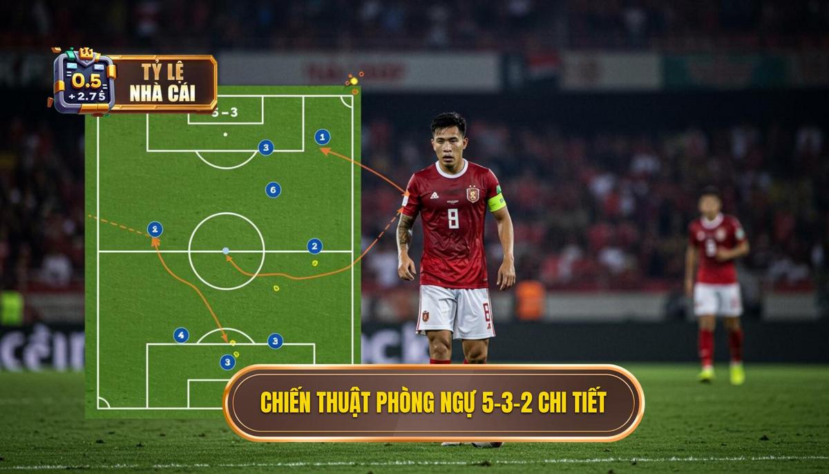 Ứng Dụng Chiến thuật Bóng Đá 5-3-2 Phòng Ngự Chi Tiết