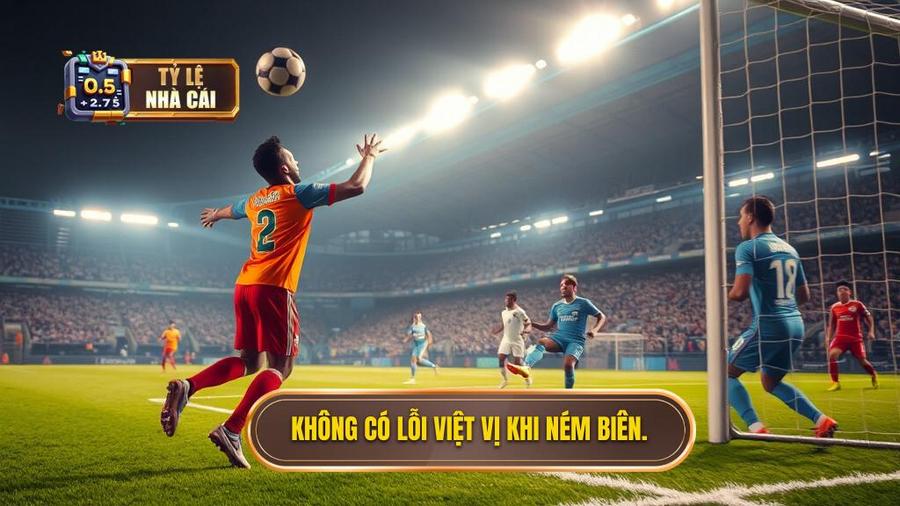 2. Không có lỗi việt vị khi ném biên.